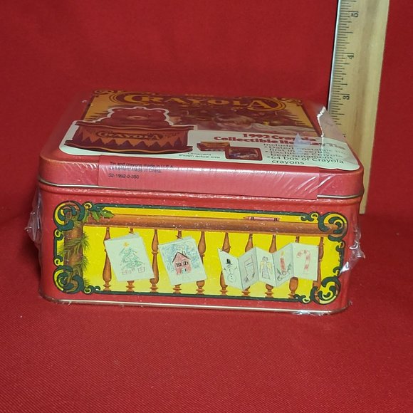 1992 Crayola Collectible Holiday Tin Sealed 64 Crayons Christmas Ornament Tin Bo - Picture 7 of 11